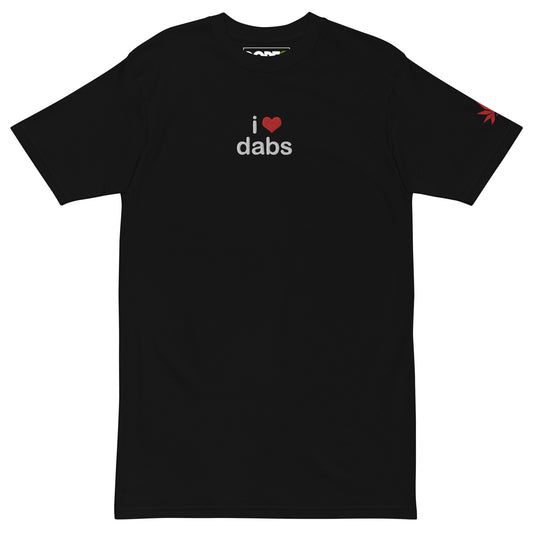 I Heart Dabs + Official Red Pot Leaf Embroidered Men’s Premium T-shirt