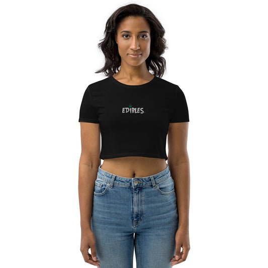 Edibles. Embroidered Organic Crop Top